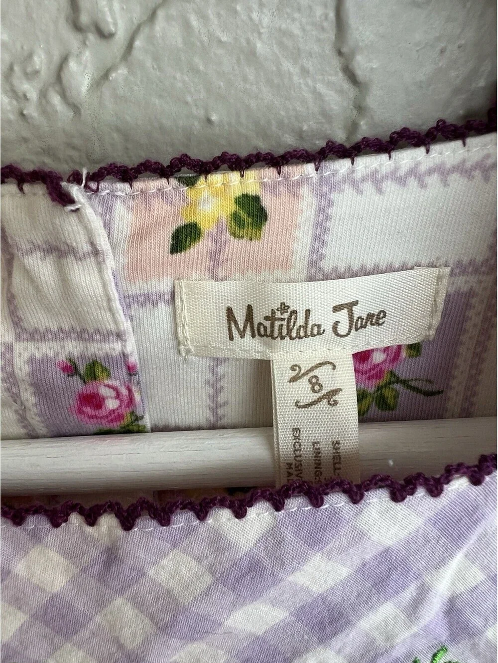 Matilda Jane Enchanted Garden Prudence Gingham Tunic Top Size 8